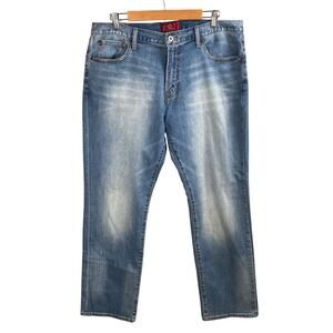 Lucky Brand 221 Original Straight Jeans Mens 38x32 Blue Denim Wash